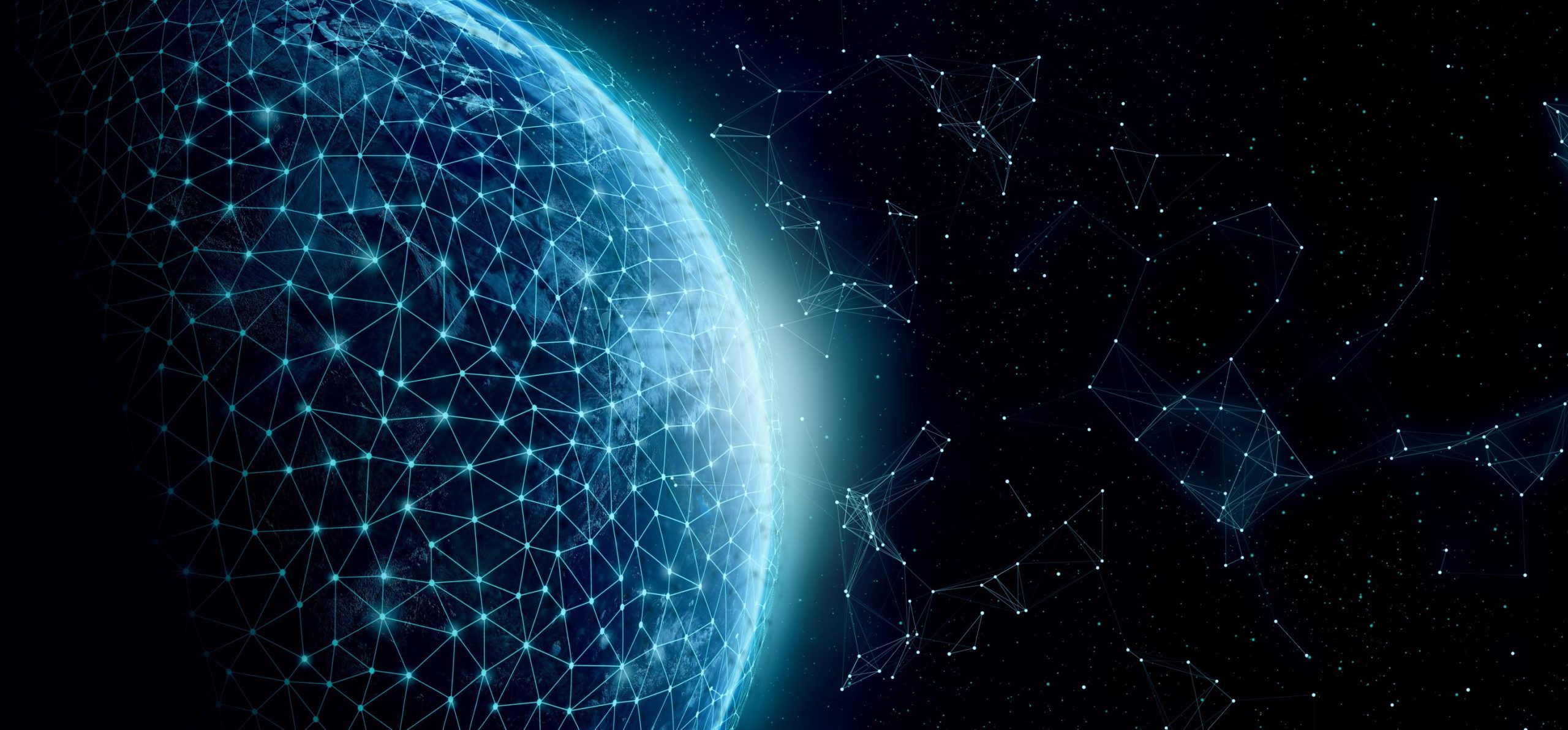 Digital globe showing connected data nodes across a global network, representing advanced data platforms